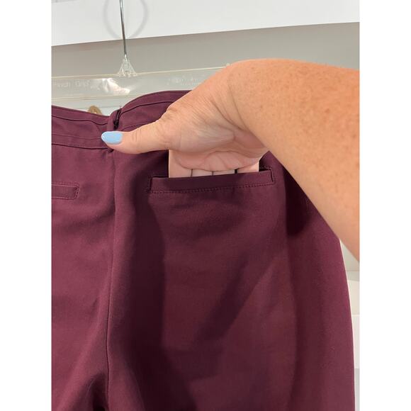 7th Avenue Design Studio Pants Sz 10 Wine Purple Business Casual Stretch - Picture 4 of 8